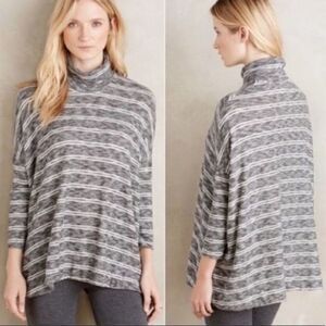anthro Sz Xs Grey white striped sweater